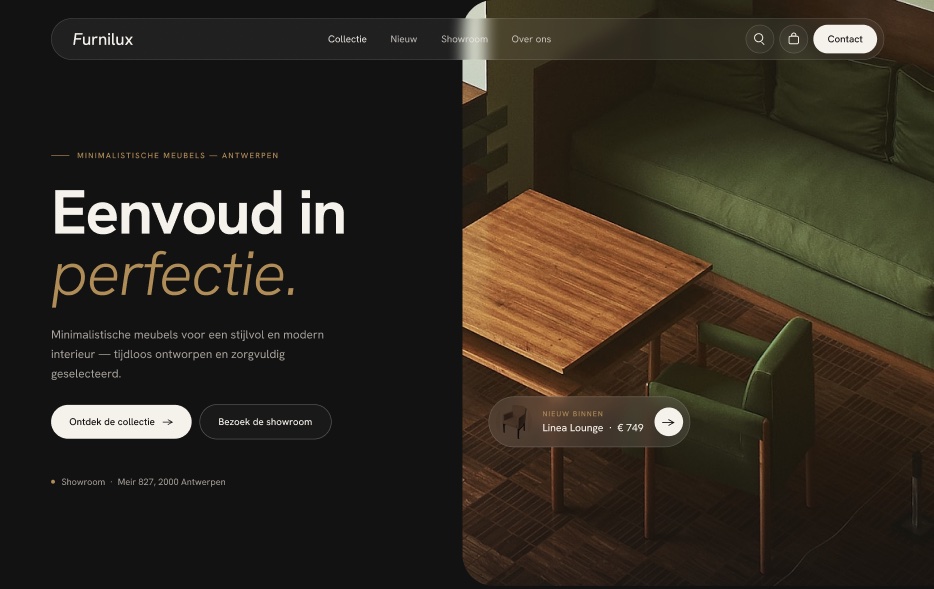 Furnilux homepage design