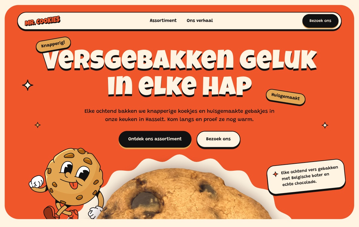 Mr. Cookies homepage design