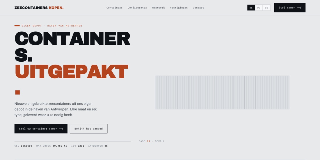 Zeecontainers concept website